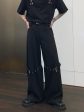 Wide-leg Pants with Knee Belt For Sale