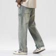 Washed  Loose Straight Retro Jeans Hot on Sale