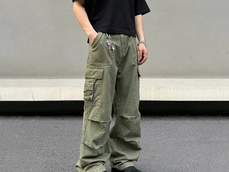 Wide Leg Denim Cargo Pants Cheap