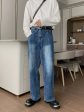 Washed Blue Wide-leg Jeans Online