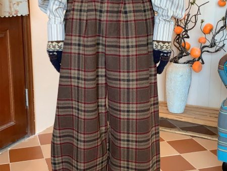 Wide Leg Plaid Pants Fashion