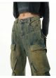 Washed Multi-pocket Cargo Jeans on Sale