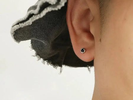 Black Crystal Stud Earrings Sale