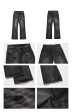 Washed Black Ripped Straight-Cut Pants Online Hot Sale