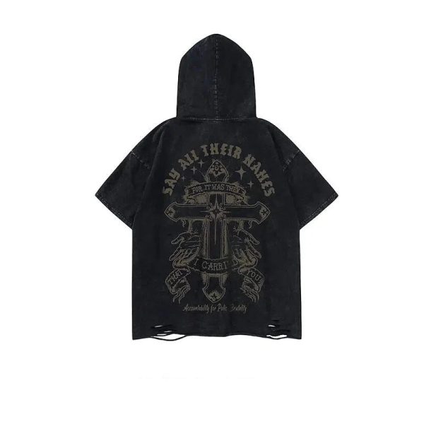 Washed Hooded T-shirt Discount