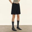 Belted Knee-Length Casual Shorts Hot on Sale