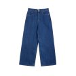 Wide-Leg Mid-waist Denim Pants Discount