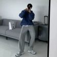 Wide Leg Light Gray Sweatpants Hot on Sale