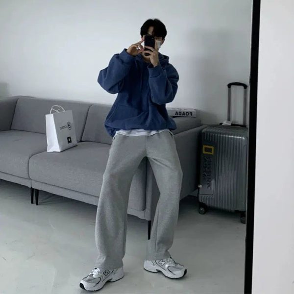 Wide Leg Light Gray Sweatpants Hot on Sale