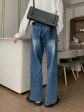 Washed Blue Wide-leg Jeans Online