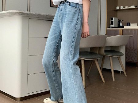 Basic Straight Blue Jeans on Sale