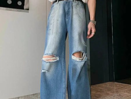 Wide-leg Ripped Jeans Sale