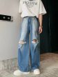 Wide-leg Ripped Jeans Sale