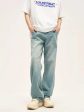 Basic Light Blue Straight-leg Jeans Hot on Sale