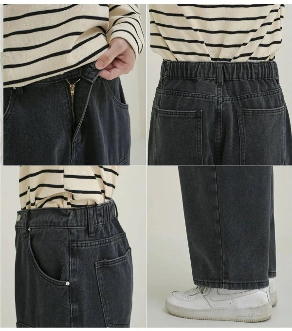 Washed Overalls Straight-leg Jeans Online