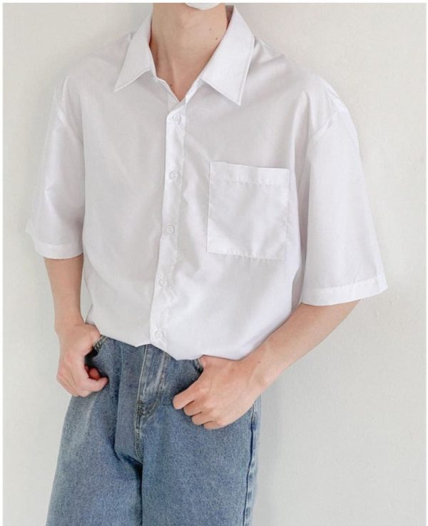 Basic Thin Short-sleeved Shirt For Discount