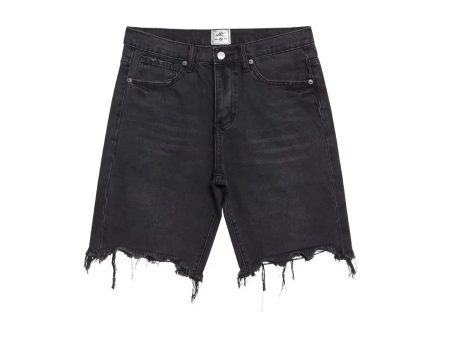 Washed Frayed Hem Denim Shorts Sale