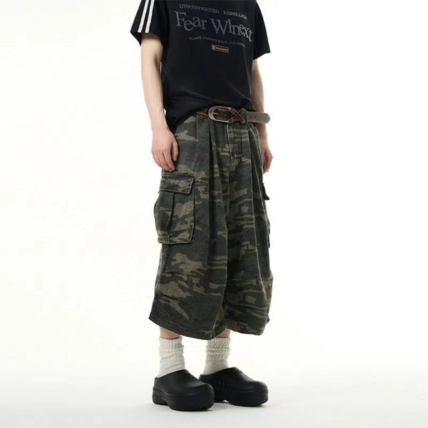 Wide-leg Camouflage Cargo Pants Sale