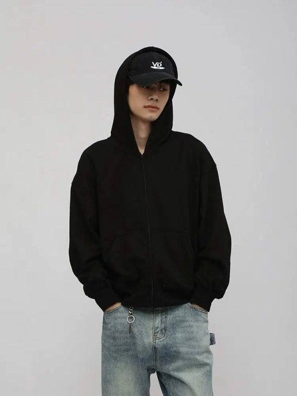 Basic Fleece Hooded Sweatshirt Jacket Supply