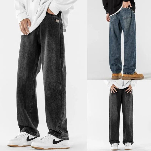 Washed Retro Straight-leg Jeans Online