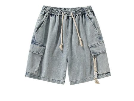 Washed Wide Leg Denim Shorts Fashion