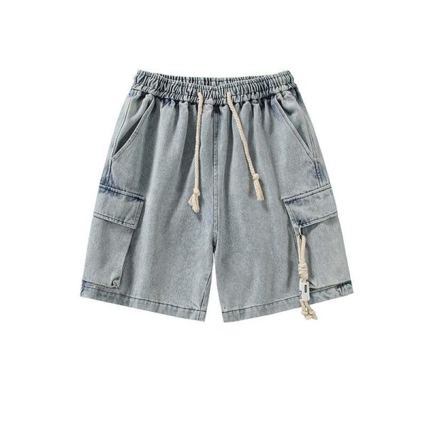 Washed Wide Leg Denim Shorts Fashion