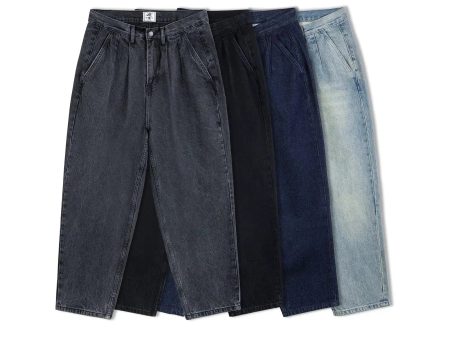 Washed High-Waisted Pleated Jeans Sale