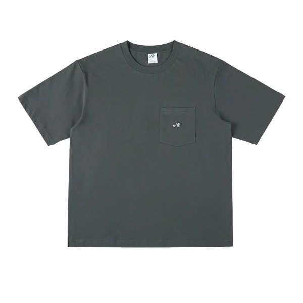 Washed Pocket Logo Embroidery T-shirt Supply