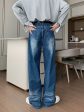 Washed High Waist Straight Leg Jeans For Sale