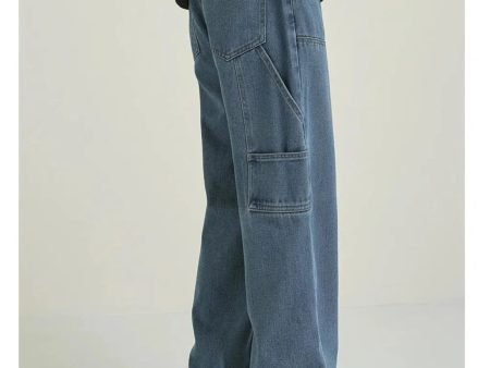 Washed Overalls Straight-leg Jeans Online