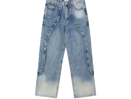 Washed Three-dimensional Stitching Jeans Online Sale