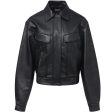 Belted Waist Structured Leather Jacket Supply