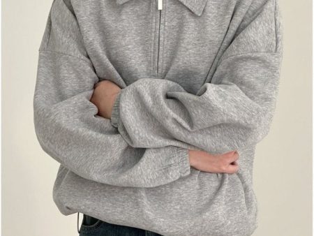 Zipper Lapel Polo Sweater For Discount