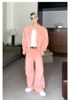 Washed Pink Denim Two-Piece Suit Supply