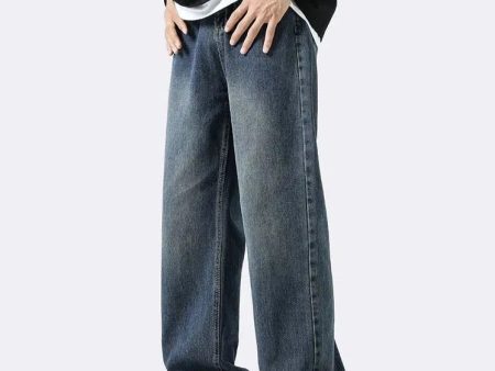 Basic Wide-leg Straight Jeans For Sale