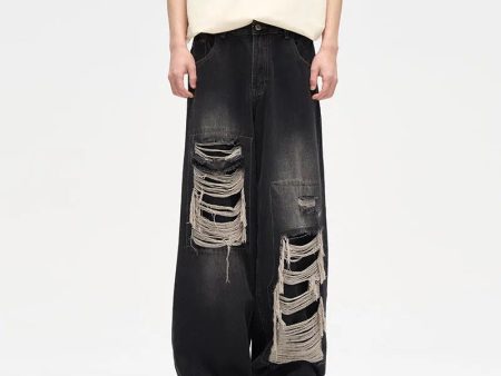 Wide Leg Ripped Jeans Cheap