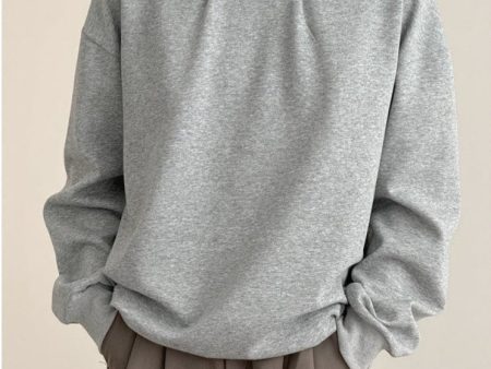 Basic Solid Color Pullover Sweatshirt Online Sale