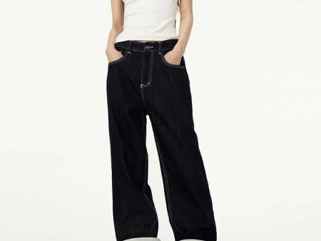 Versatile Straight Wide-leg Jeans on Sale