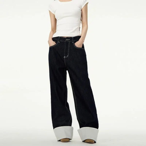 Versatile Straight Wide-leg Jeans on Sale