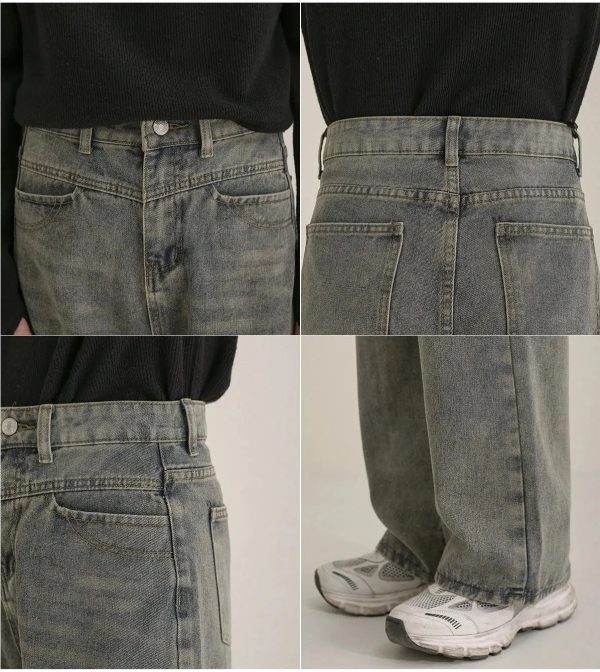 Vintage-Inspired High-Waist Relaxed Fit Jeans For Sale