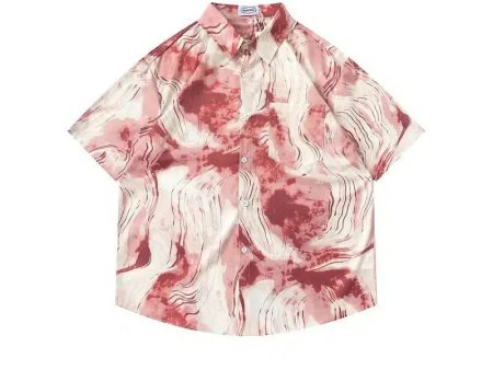 Abstract Print Button-down Shirt on Sale