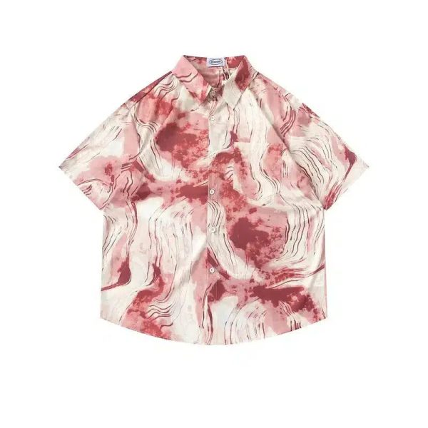 Abstract Print Button-down Shirt on Sale