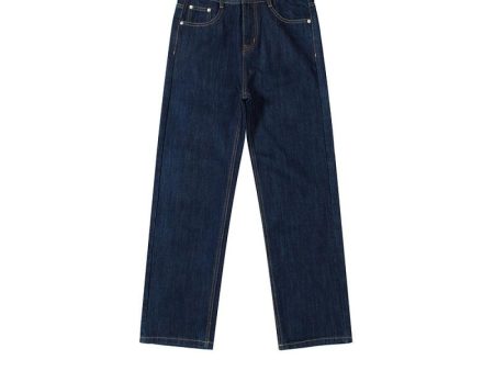 Basic Washed Straight Jeans Online