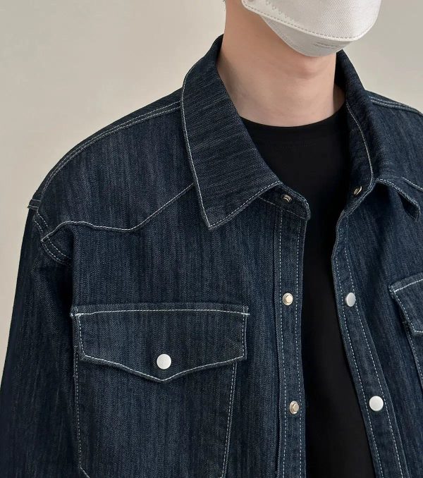 Washed Denim Tooling Style Suit For Cheap