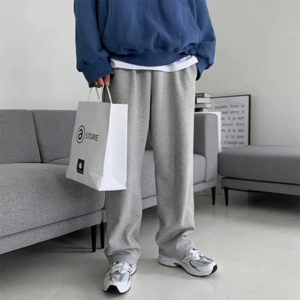 Wide Leg Light Gray Sweatpants Hot on Sale