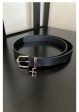 Leather Belt with Cross Charm Buckle Online now