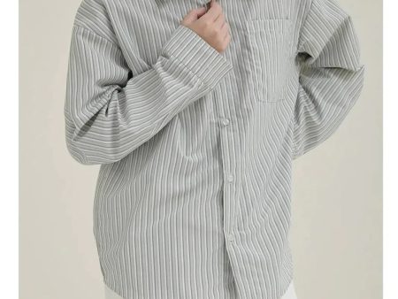 Vertical Striped Long Sleeve Shirt Online now