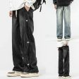 Washed Side-button Drawstring Jeans Online