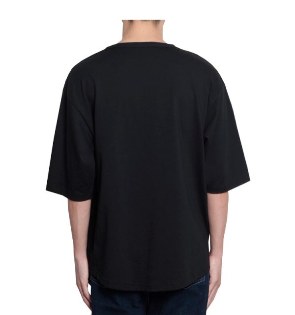 Basic Washed Curved Loose T-shirt Sale