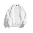 Waffle Texture Round Neck Sweatshirt Discount